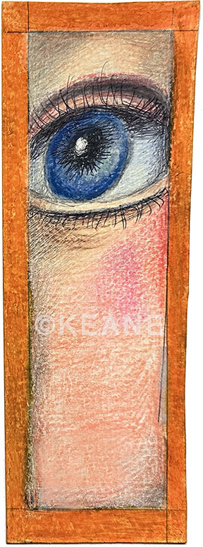 single eye bookmark (orange)